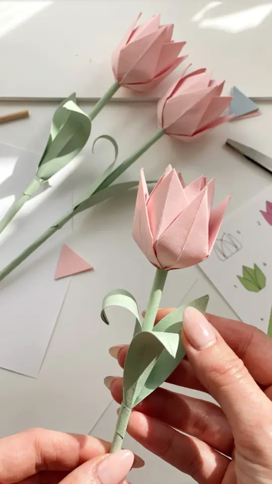 Origami Tulip Tutorial | Easy DIY Paper Flower Folding | Spring Craft Idea