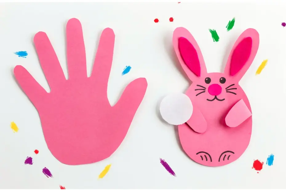 Handprint Bunnies | Easy Easter Paper Craft for Kids Using Construction Paper