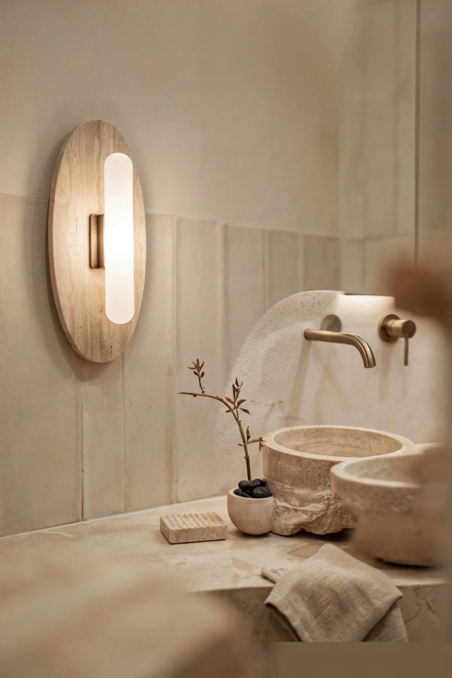Tetbury Wall Lamp for Half Bath | Warm Alabaster Glow | Small Bathroom Decor Idea