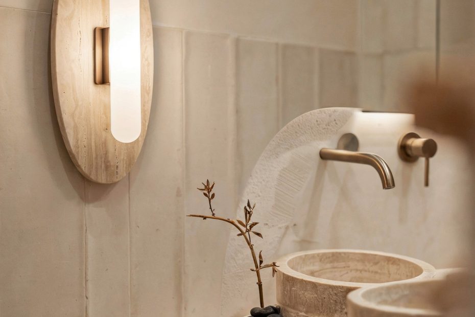 Tetbury Wall Lamp for Half Bath | Warm Alabaster Glow | Small Bathroom Decor Idea